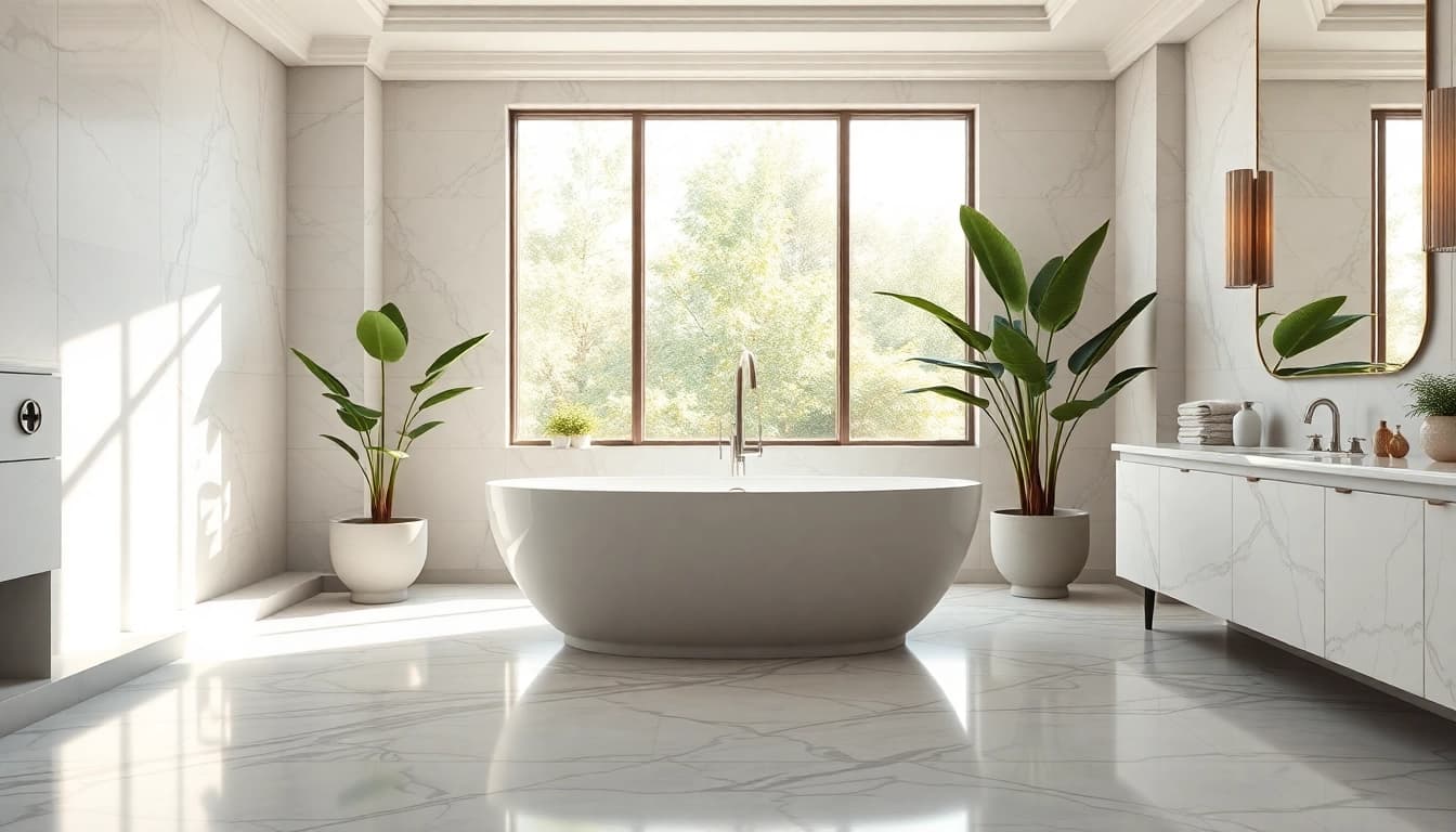 Transform your space with elegant bathrooms featuring exquisite design elements and serene ambiance.