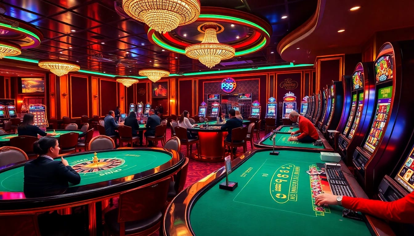 PS 99 gamers strategizing at casino tables while enjoying thrilling card games.