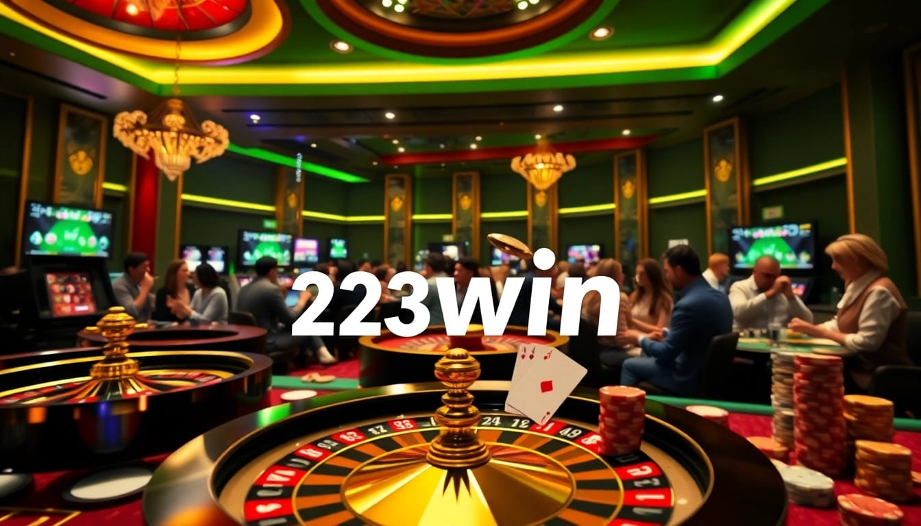 Experience the vibrant thrill of gambling at 23win with roulette and poker games featured.