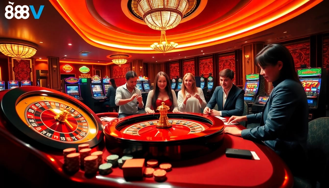 Winning at 888VND casino table games with colorful chips and cards.
