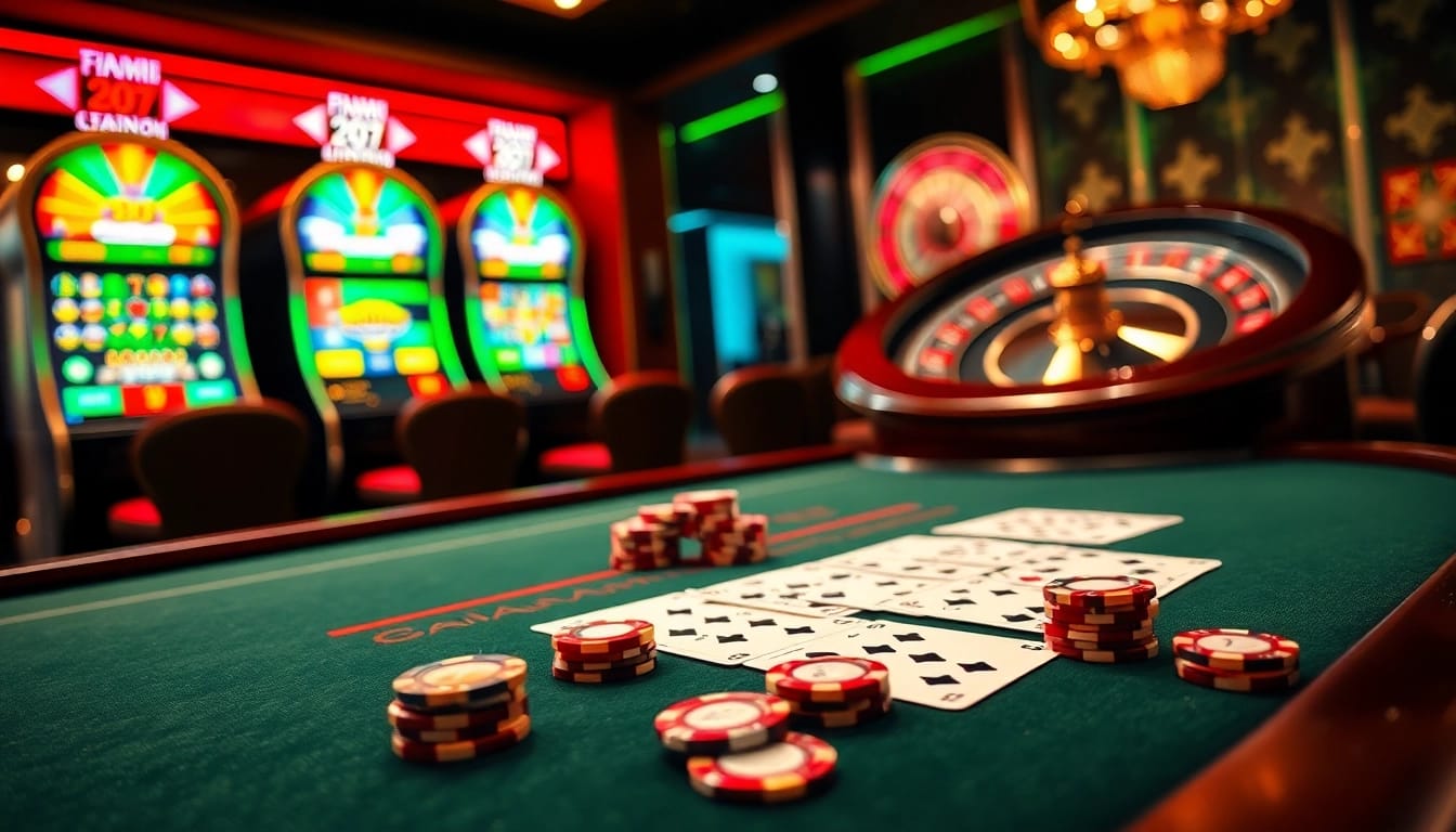 Experience excitement at U888.cc with an elegant casino atmosphere filled with gaming tables and slot machines.