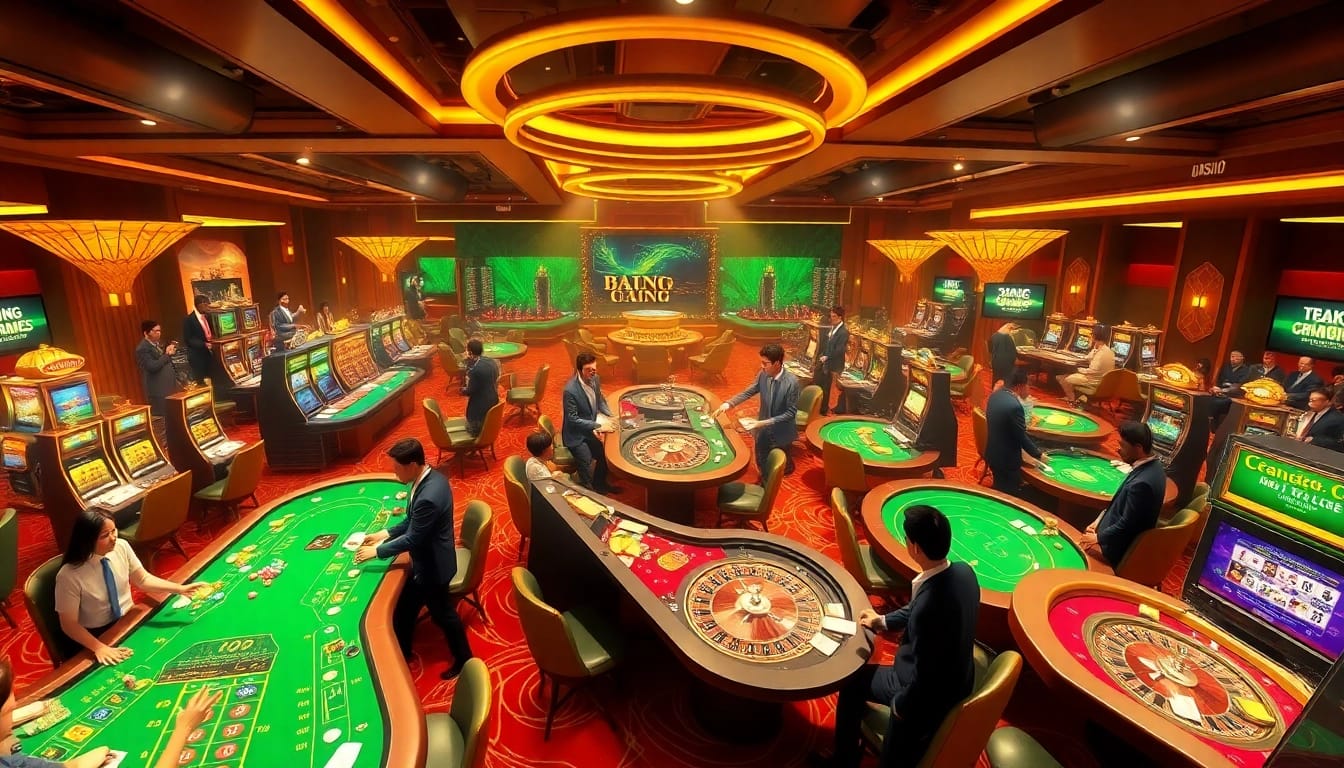 Cổng game 789club showcasing a vibrant casino atmosphere with players engaged in table games.