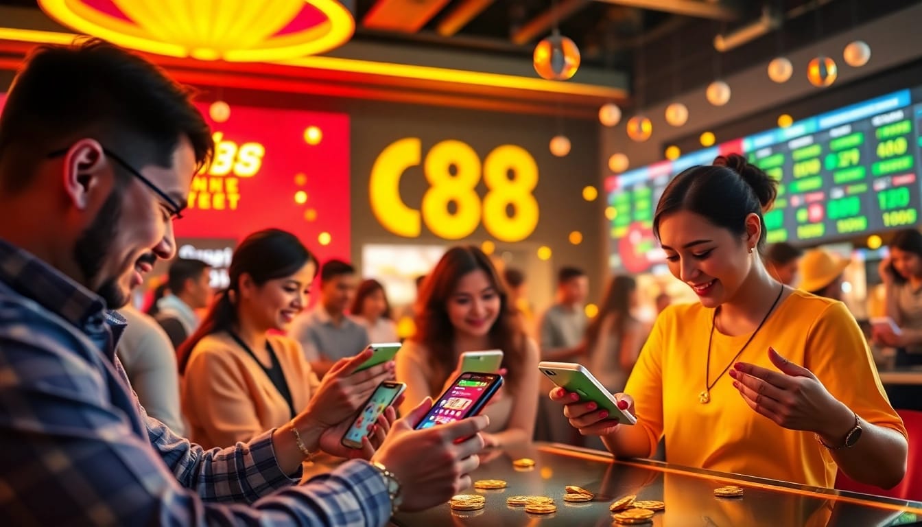 Engaging scene illustrating players enjoying Lucky88 online gaming environment, emphasizing luck and excitement.