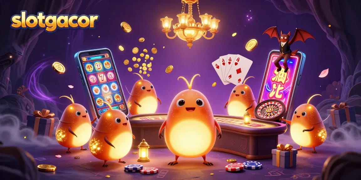 Engage in thrilling gameplay with slotgacor and vibrant casino elements featured in this captivating illustration.