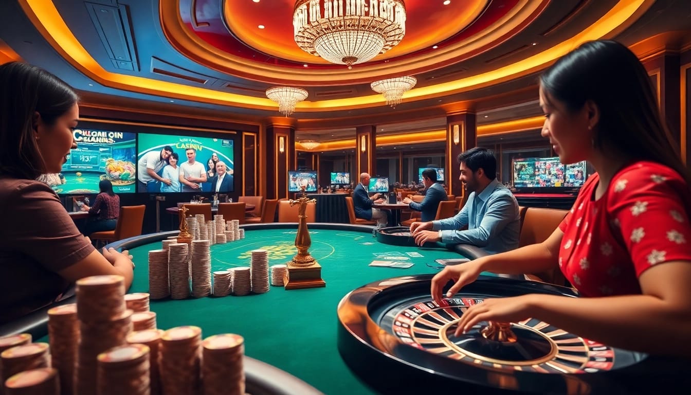 w88 cá cược gaming tables showcase high-stakes action in a vibrant casino scene