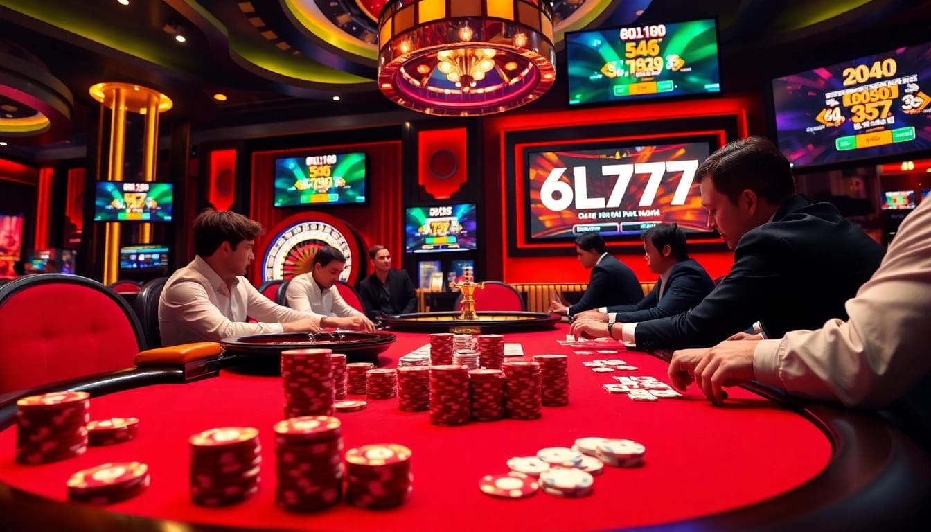 Experience the thrill of gambling with 6L777 at an exciting poker table.