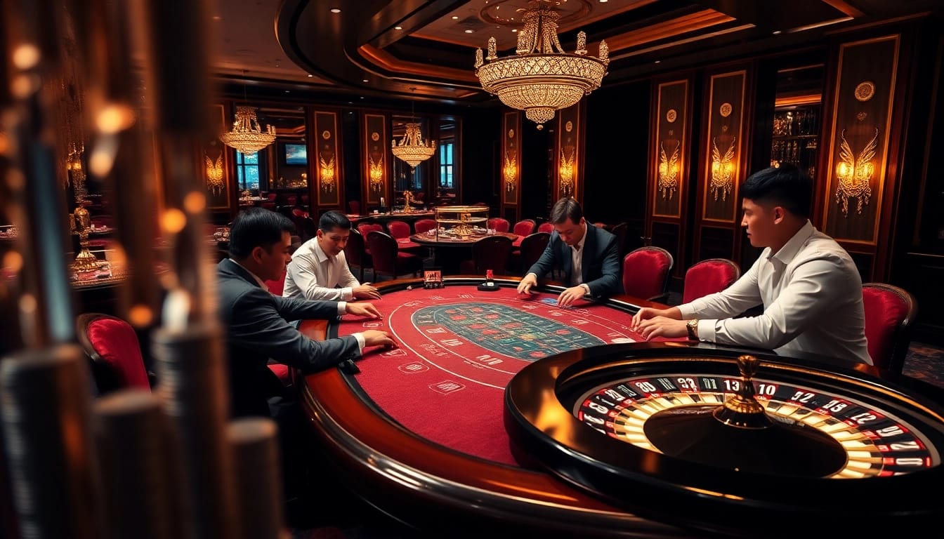 Engaged players at a luxury baccarat table reflecting pg88 nhà cái excitement and professional gambling.