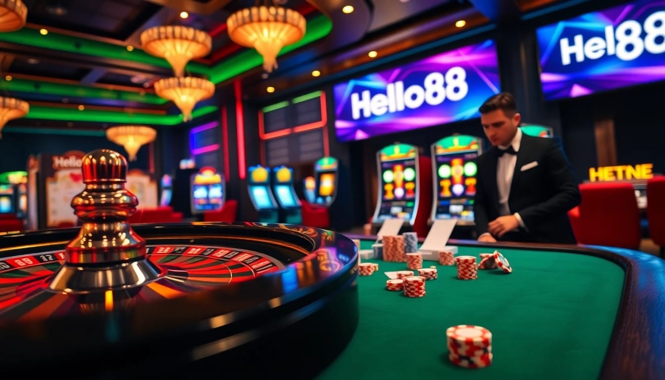 Experience high-stakes excitement with hello88 at a luxurious casino table.
