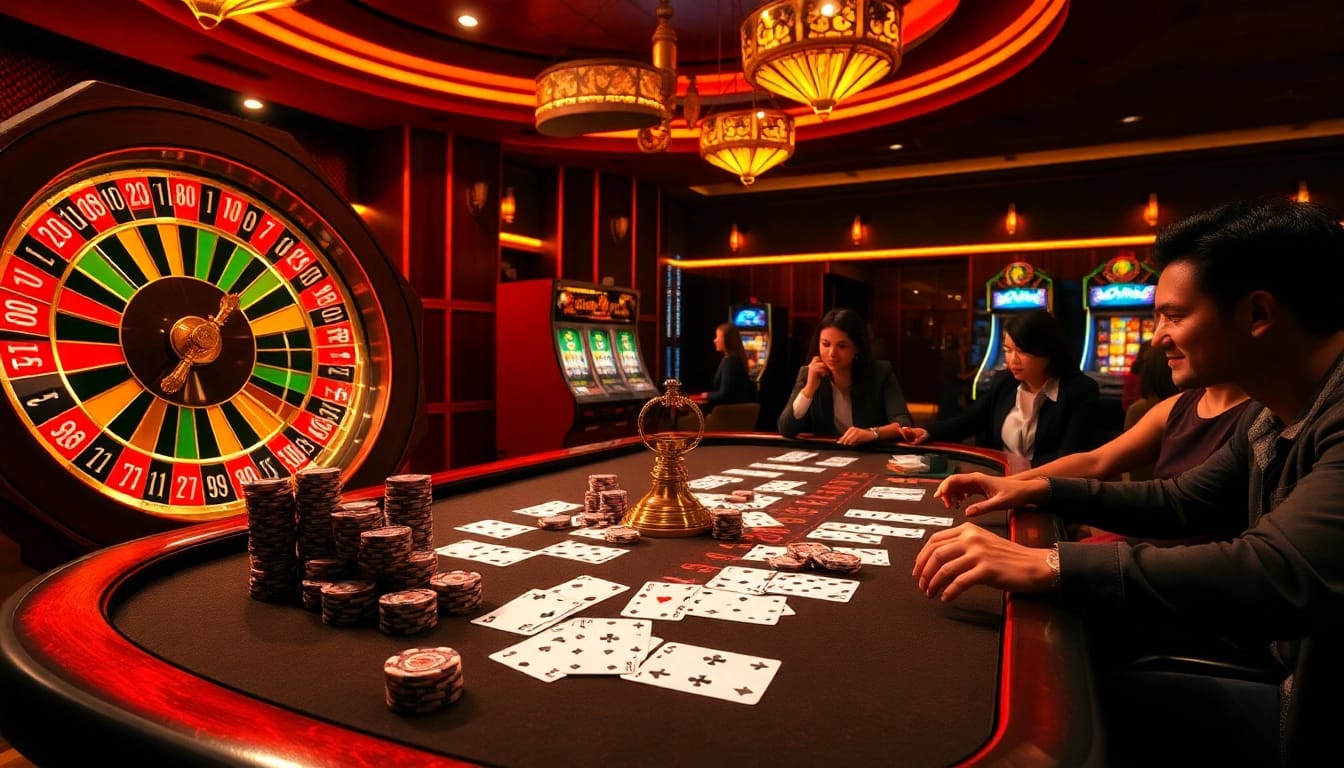 Experience winning moments at https://bl555.design/ with vibrant casino gaming visuals, showcasing roulette wheels and poker chips.