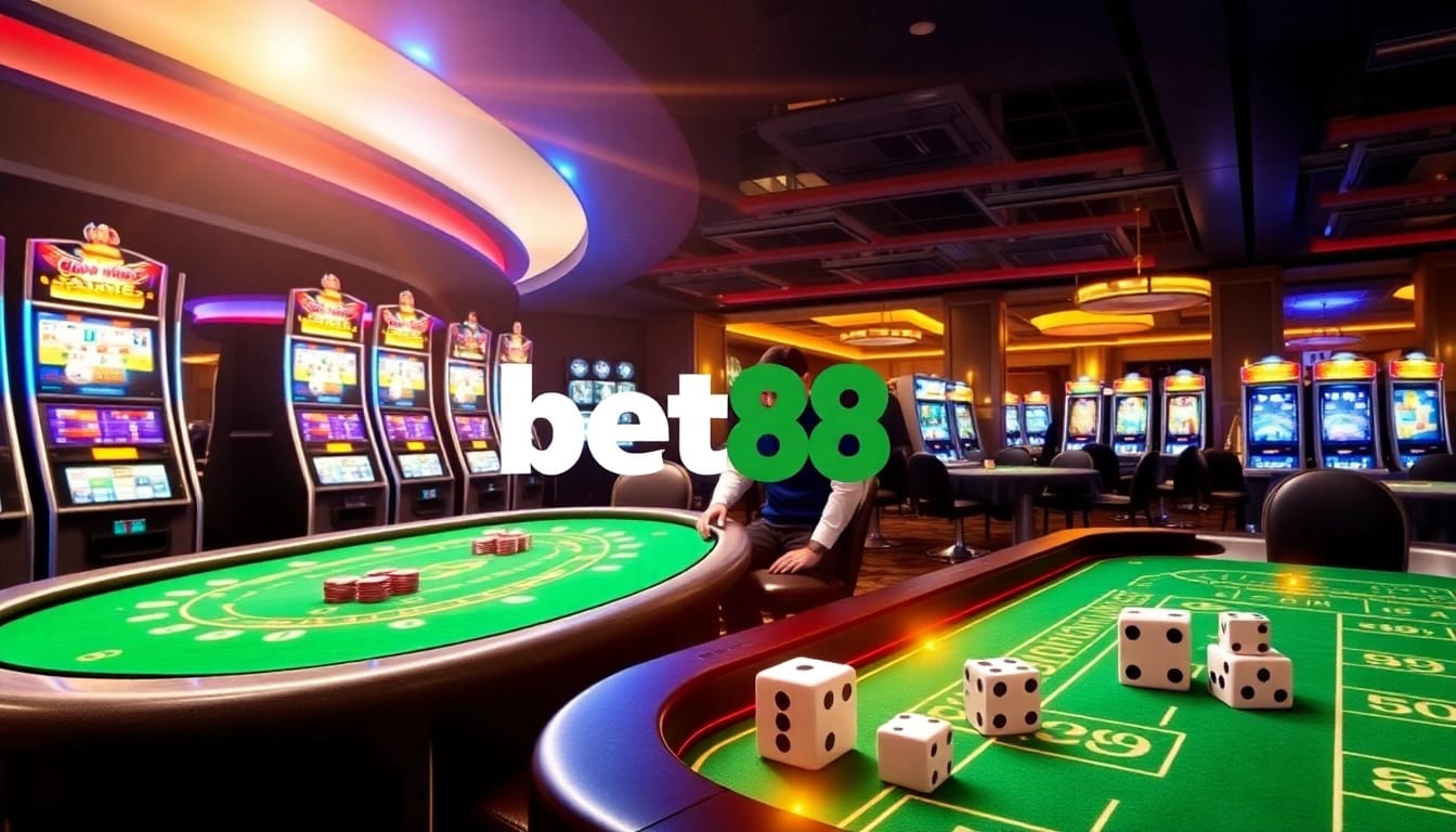 Engaging players in a high-stakes game at Bet88's luxurious casino environment.