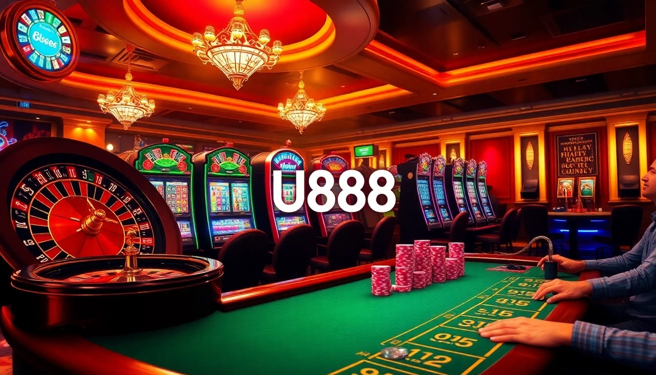 Experience the excitement of U888 with vibrant casino gaming elements and high-stakes thrills.