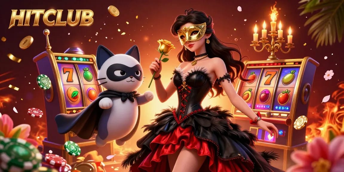 Engage with HITCLUB in this vibrant illustrative scene of casino excitement.