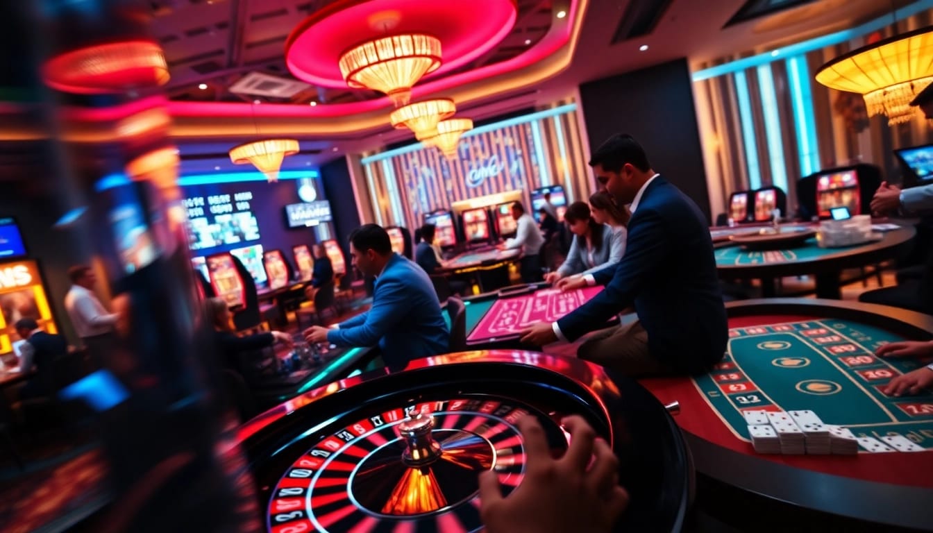 Experience the thrills of meilleur casino en ligne belgique with energetic players at vibrant gaming tables.