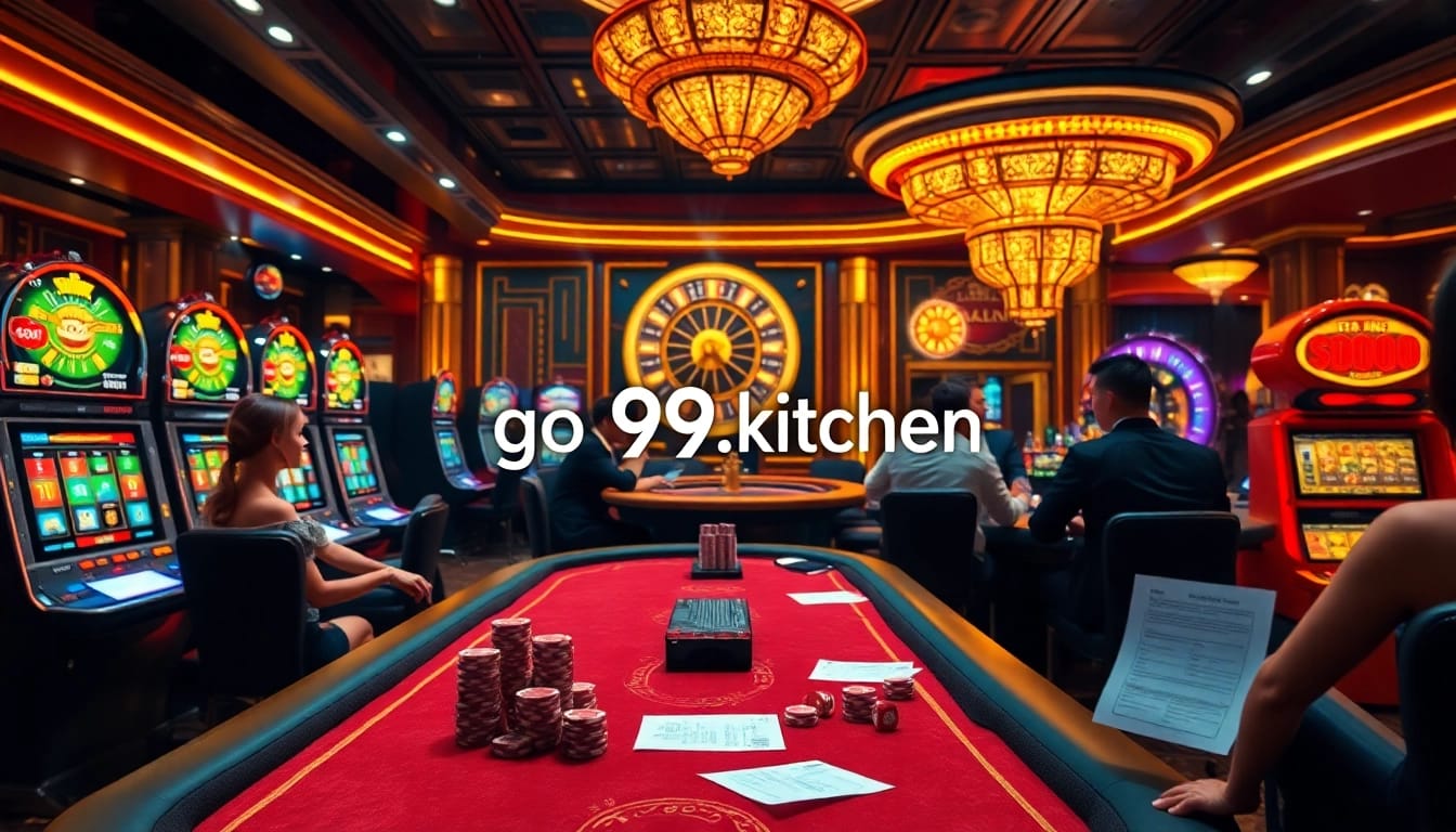 Experience thrilling gameplay at go99.kitchen with vibrant poker tables and flashing slot machines.