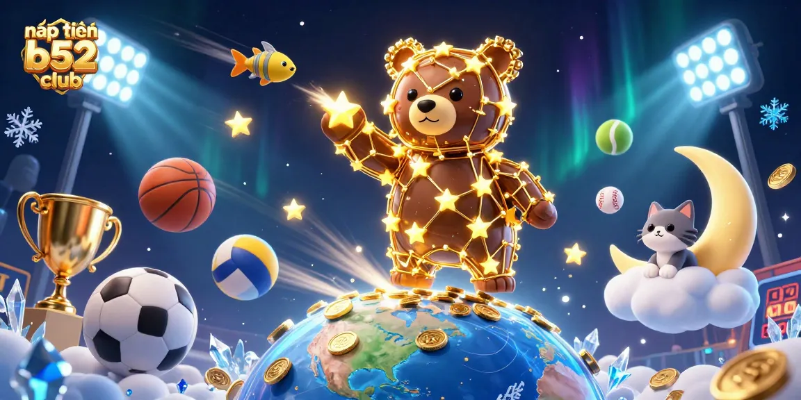 Nạp tiền b52 club featured in a vibrant, energetic 3D illustration highlighting casino gaming elements.