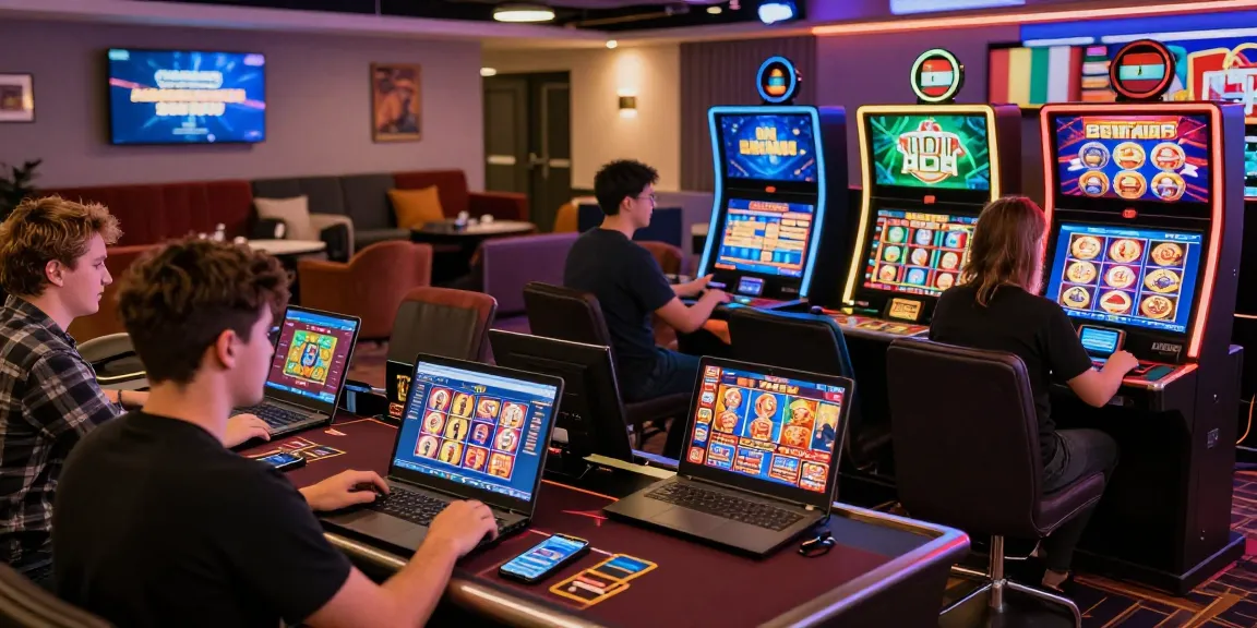 Engaged players exploring non UK licensed casinos online with diverse gaming options and vibrant interface.