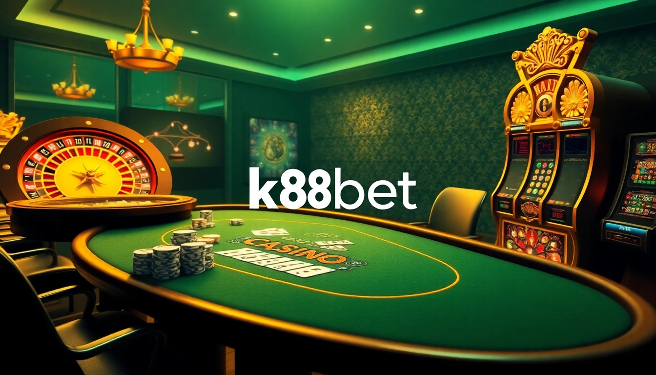K8BET provides an exhilarating online casino experience with poker tables, roulette, and slot machines.