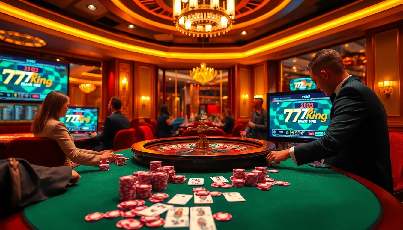Experience the thrill of 79King at a vibrant casino gaming table featuring poker cards and chips.