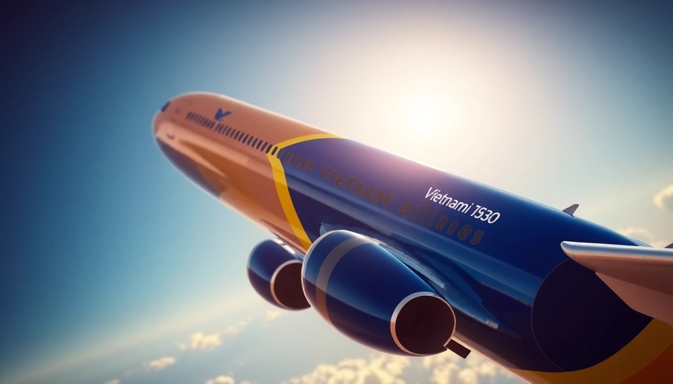 VN168 flight showcasing Vietnam Airlines aircraft in mid-flight against a clear blue sky.