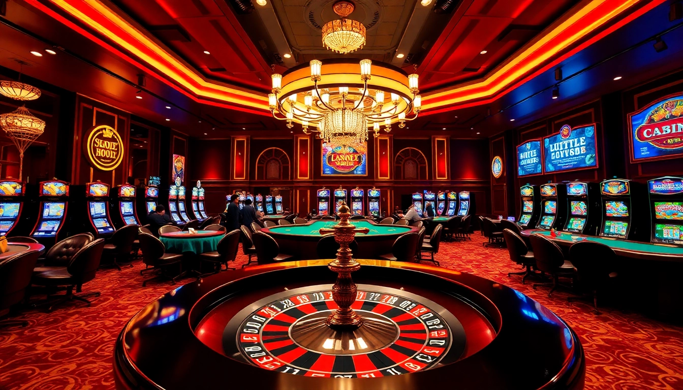 Players enjoying high-stakes games at PS 99-focused casino with elegant tables and vibrant slots.