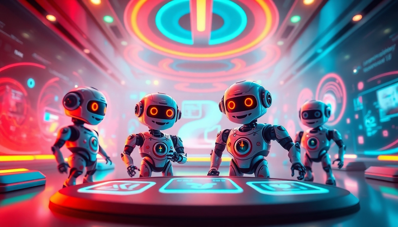 Engaging scene of spicy ai chatbot interactions with colorful characters and modern digital elements.