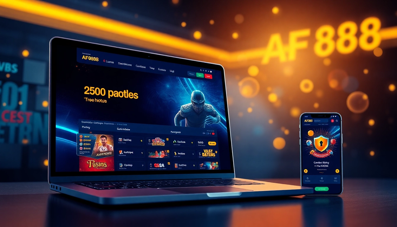 AF88 online betting platform interface showcasing vibrant gaming options and secure transactions