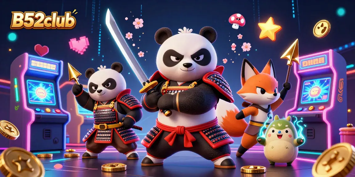 Bettors engage excitingly with B52club in a vibrant 3D casino adventure filled with characters and gaming elements.