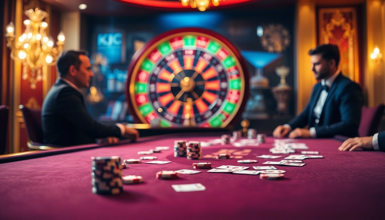 Experience luxury gambling with KJC through online poker and roulette sessions.