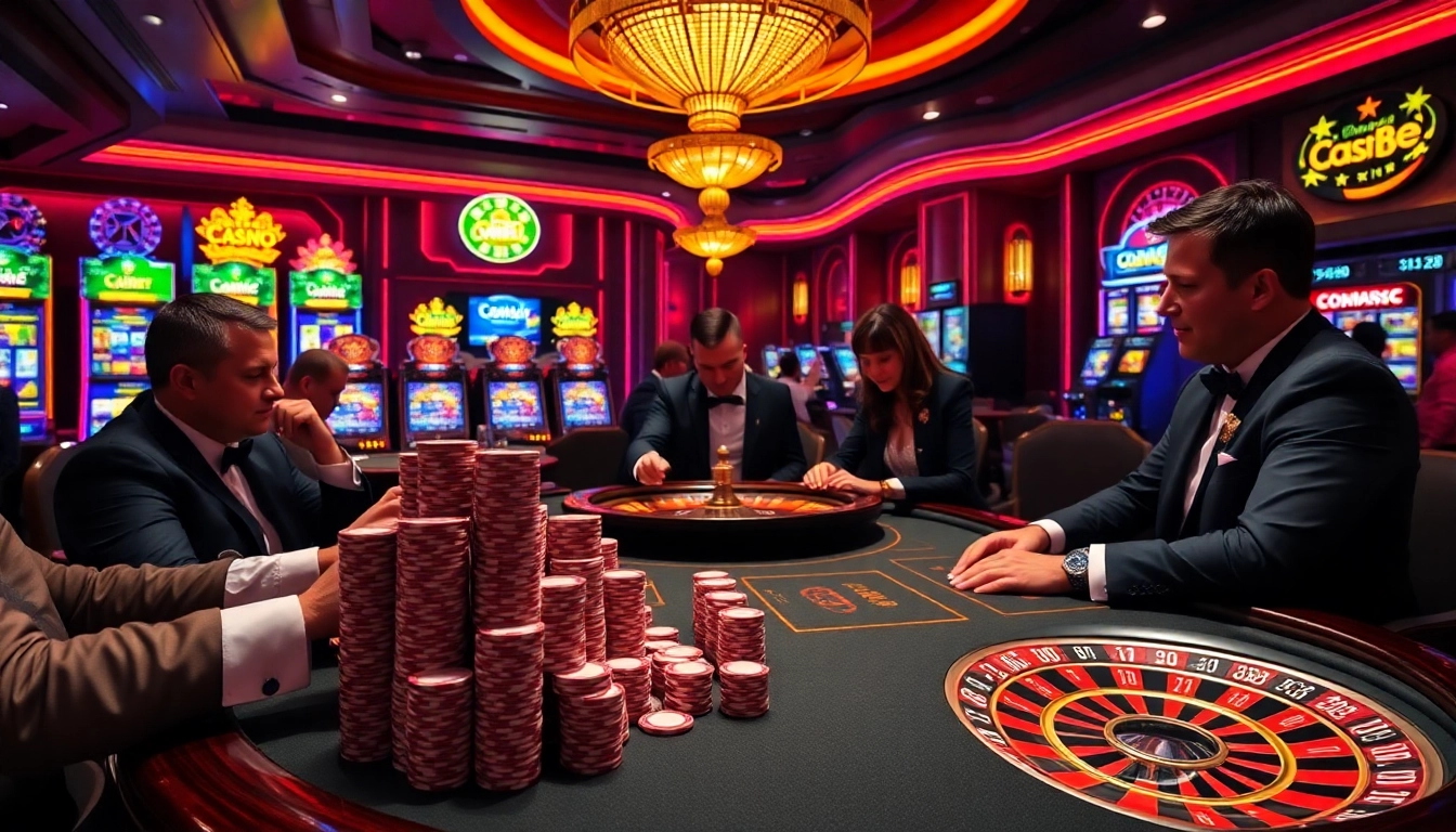 Exciting poker game with cm88 branding and vibrant casino atmosphere.