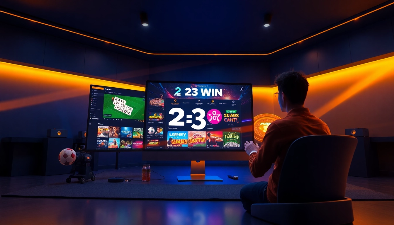 23WIN online gaming platform showcasing dynamic sports and casino games interface.