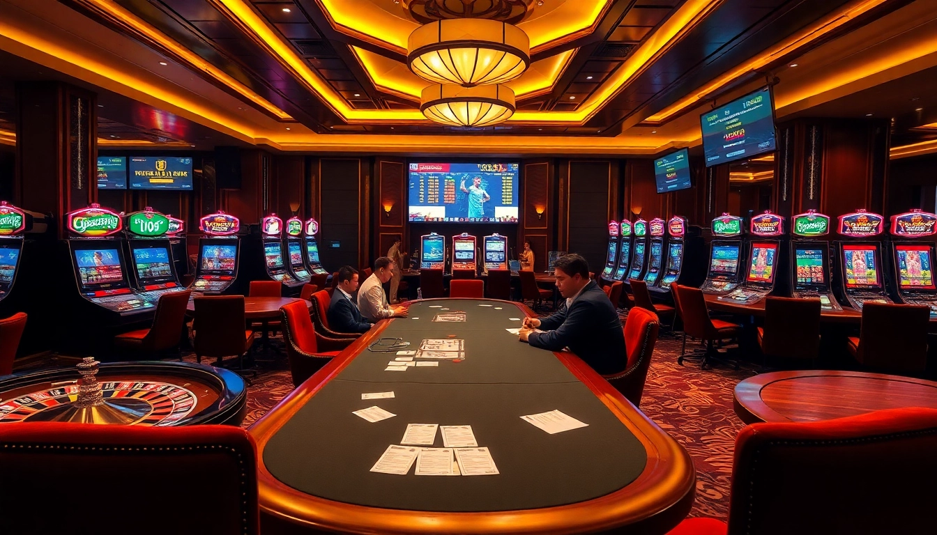Kèo nhà cái displayed prominently on a bustling casino table with poker chips and betting slips.