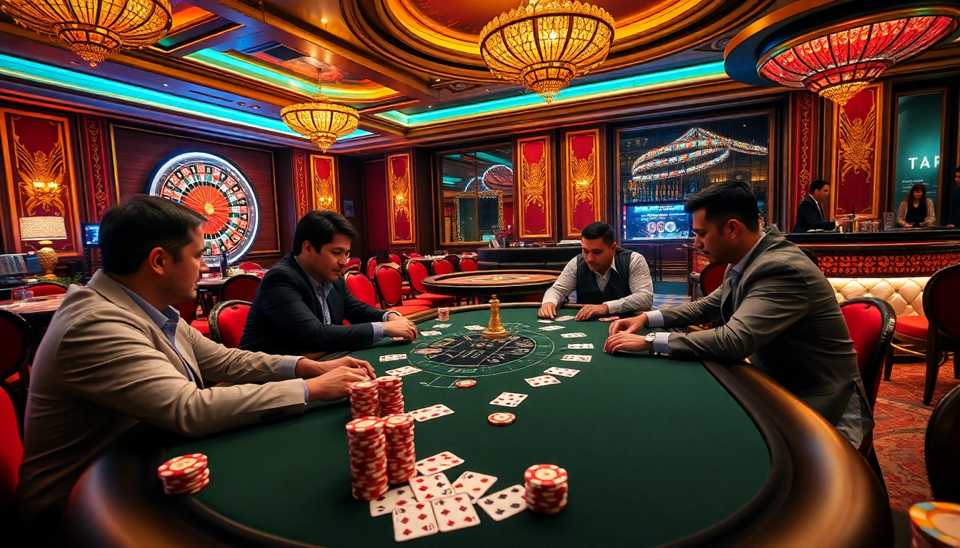 Engaging poker game scene at TPJ casino showcasing vibrant chips and cards.