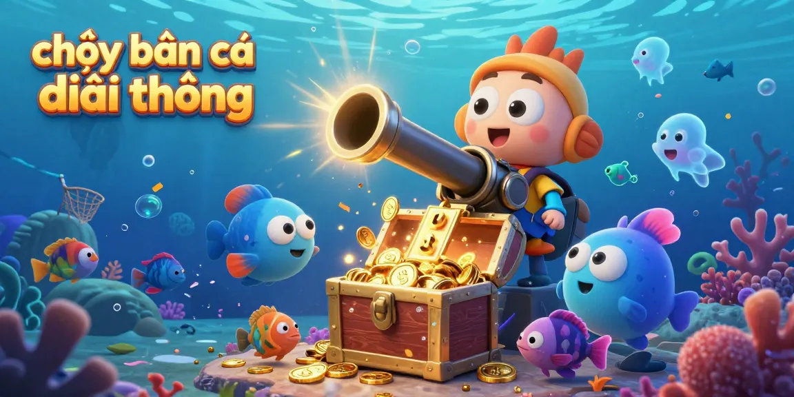 Experience the thrill of chơi bắn cá đổi thưởng with an underwater world full of vibrant sea creatures and treasure.