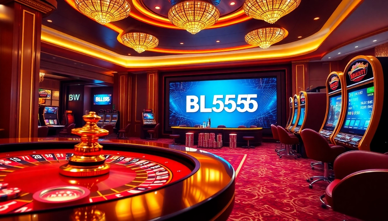 Experience exhilarating gameplay at BL555 casino with vibrant slot machines and poker tables.