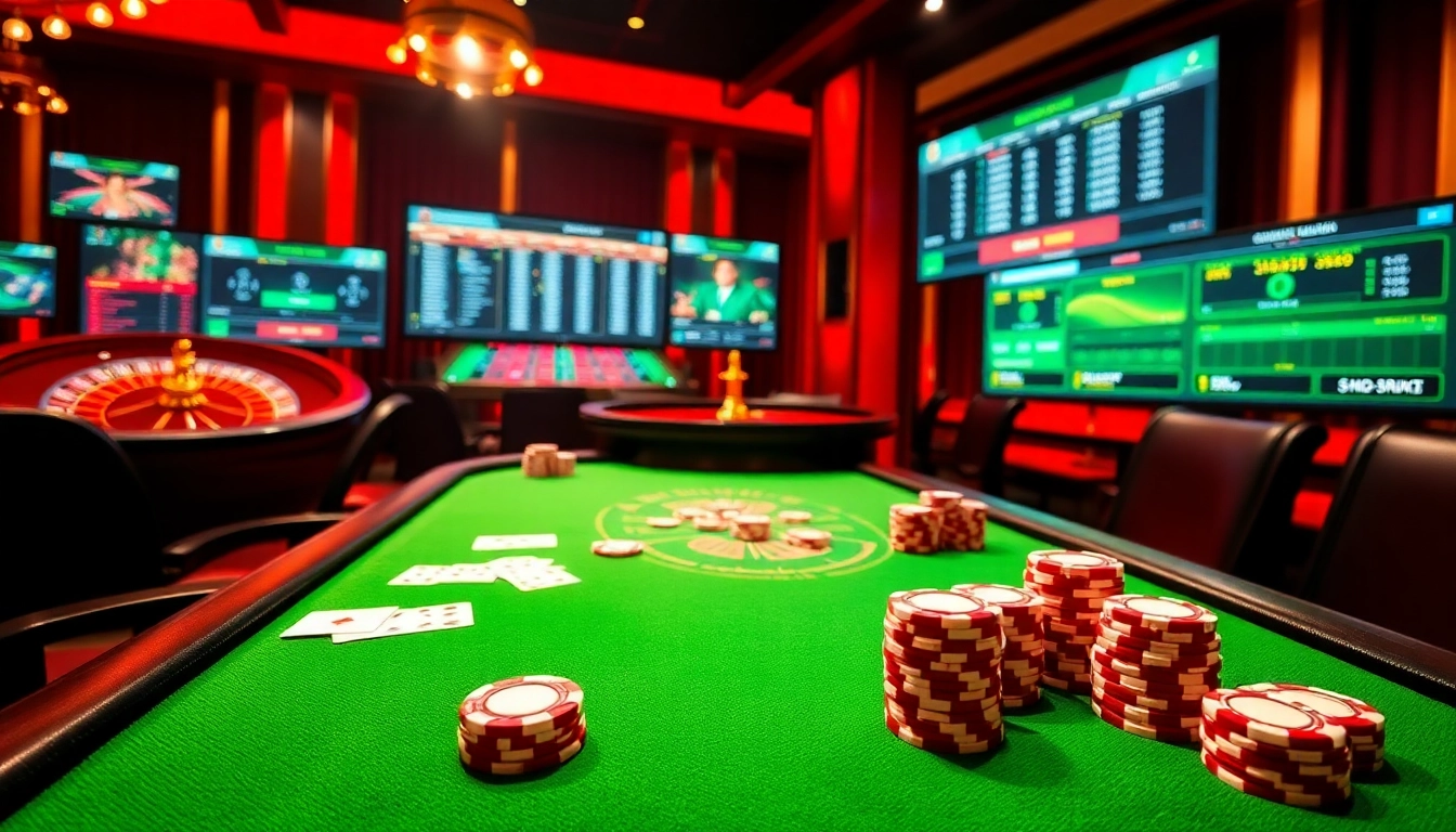 Experience thrilling poker action at https://rr88.se.net/ with vibrant chips and a spinning roulette wheel.