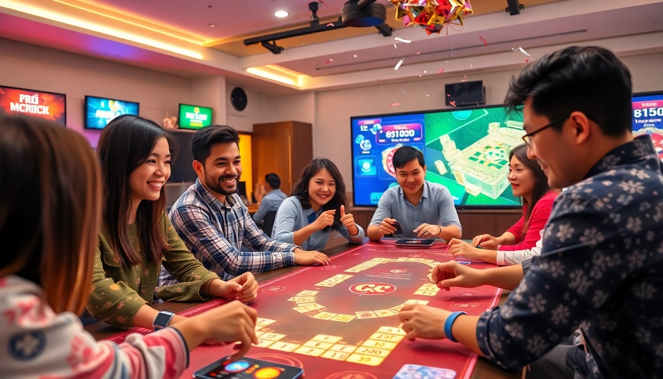 Exciting gameplay scene from gamebaidoithuong.com.vc featuring players enjoying virtual card games online.