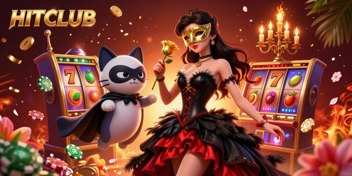 Engage with HITCLUB in this vibrant illustrative scene of casino excitement.