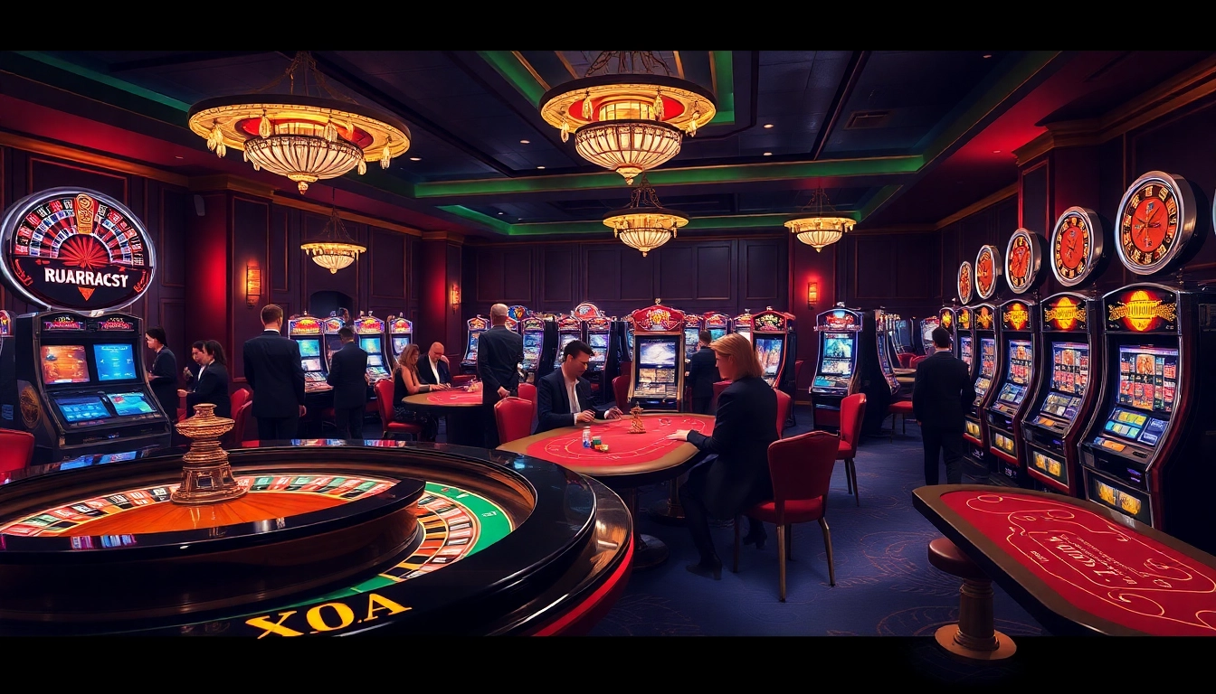 Exciting gambling action featuring XXX games, poker, roulette, and vibrant casino atmosphere.