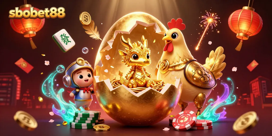 Engage in thrilling betting with sbobet88 in an energetic online casino scene featuring a golden dragon and poker chips.