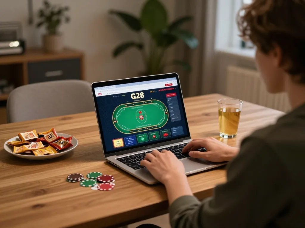 Engaging poker game on g28 homepage with lively home atmosphere and cozy setup