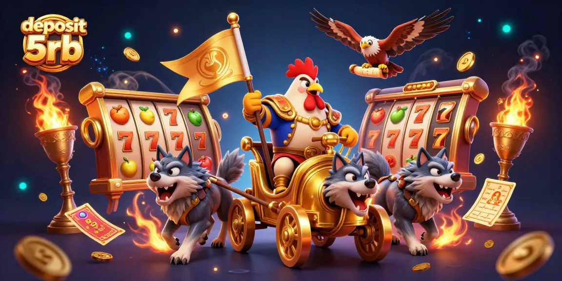 Win exciting payouts with deposit 5rb at SPX88, featuring a rooster warlord and dynamic slot elements.