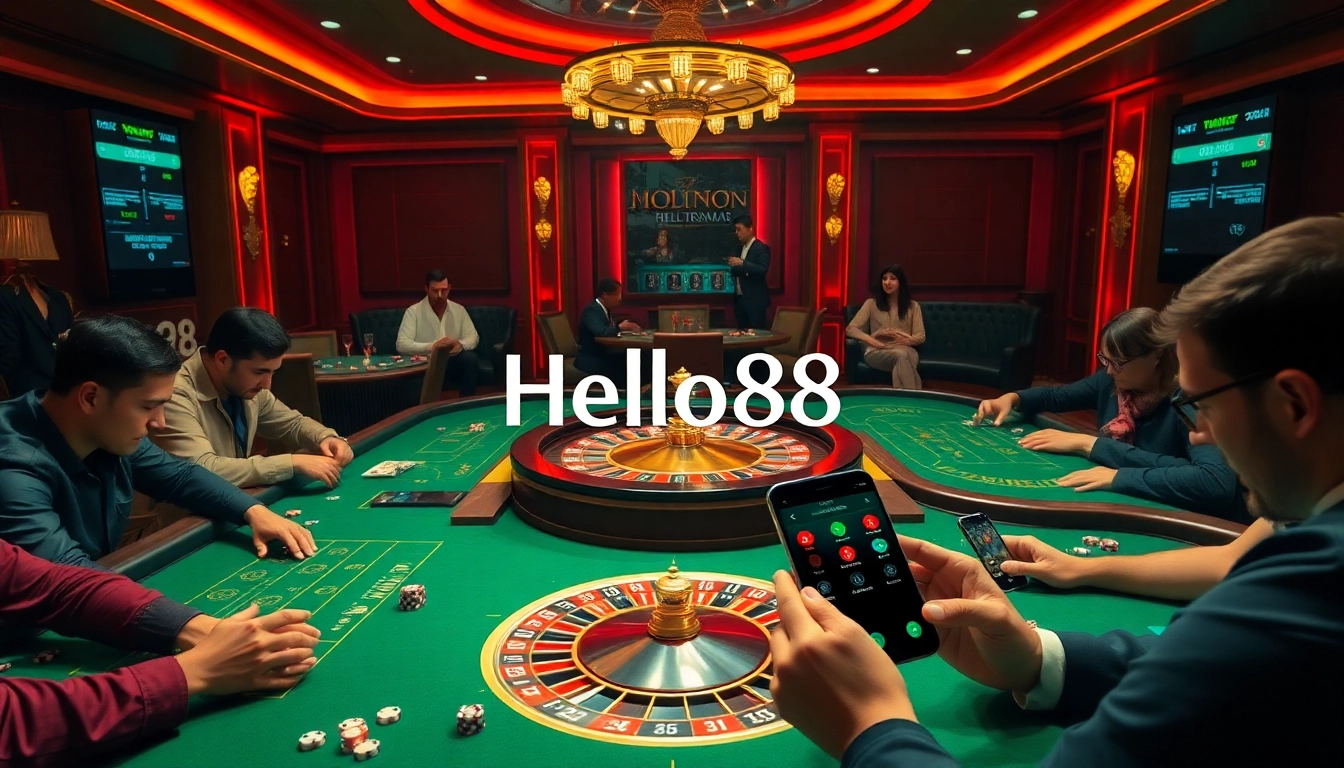 Experience the thrill of winning at Hello88 with vibrant casino games and excited players.
