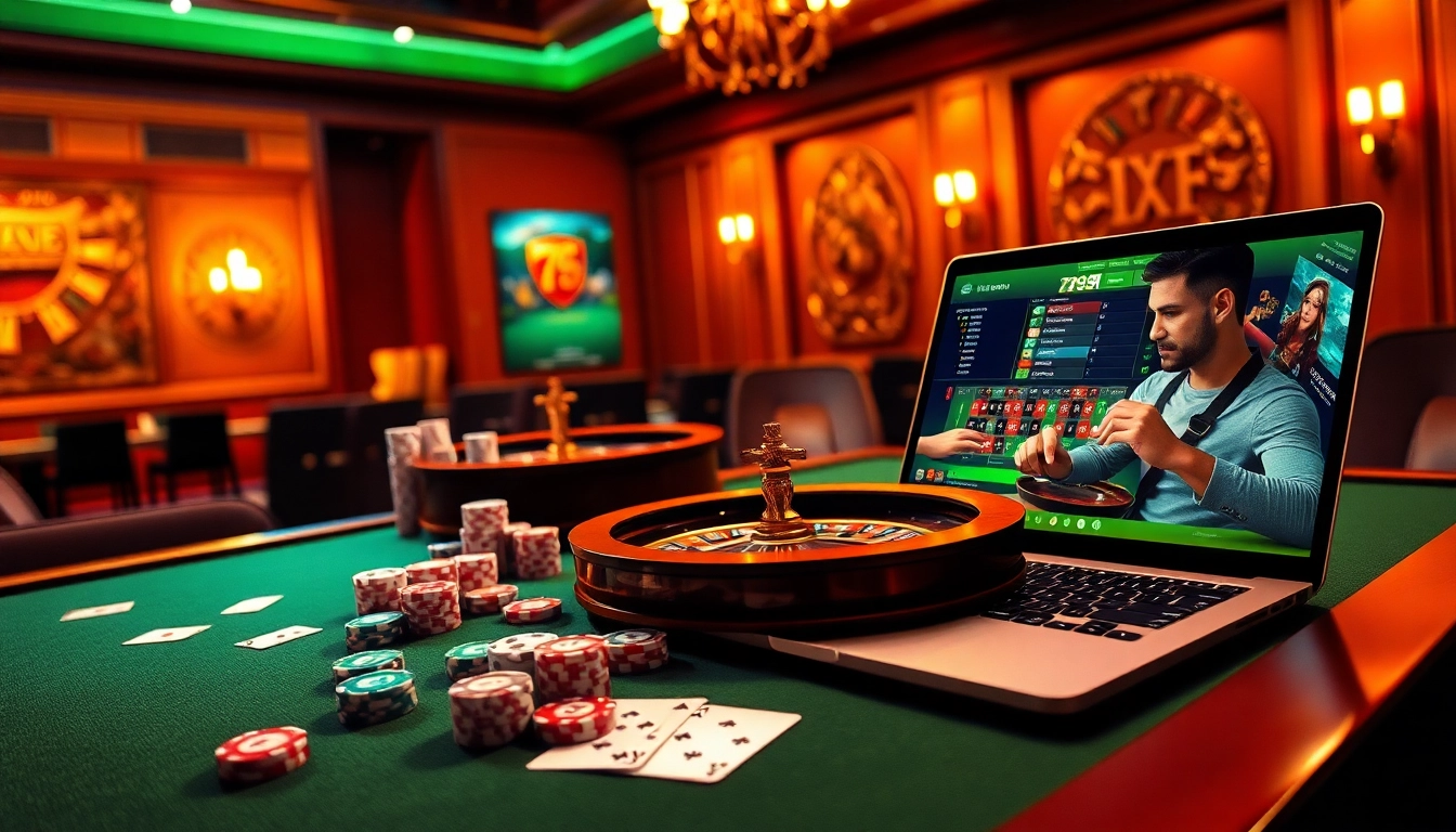 Experience the thrill of winning with 789bet at a luxurious online casino table with vibrant poker chips.