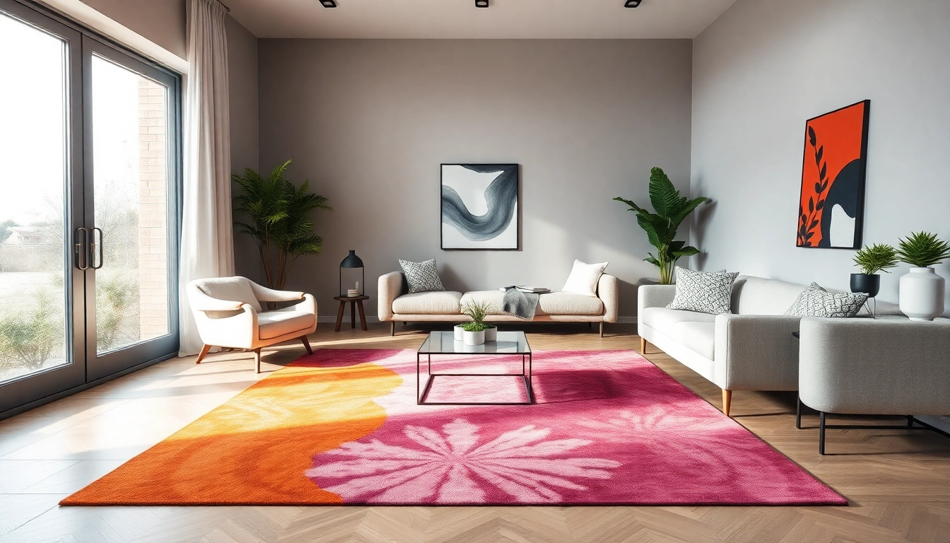 Stylish modern rugs enhancing a living space in Milano, showcasing vibrant colors and contemporary design.