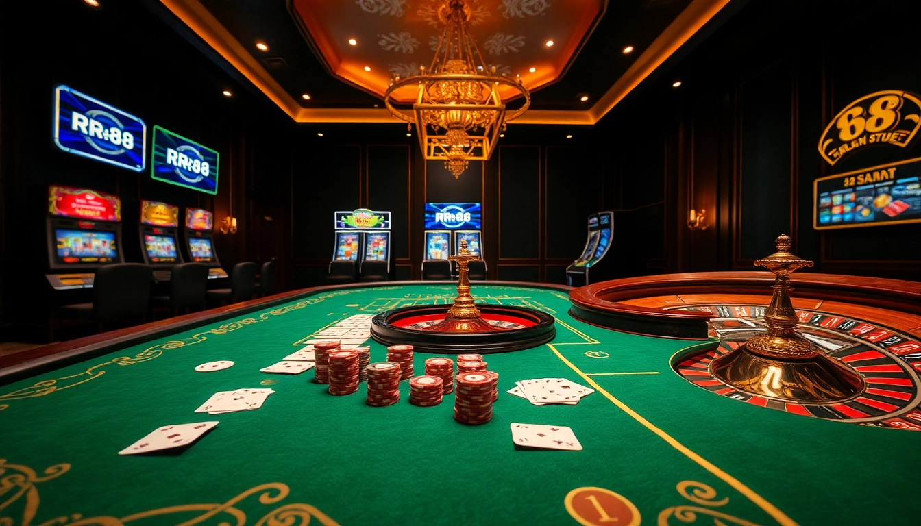 RR88 players enjoying an immersive online casino experience with live dealers and thrilling games.