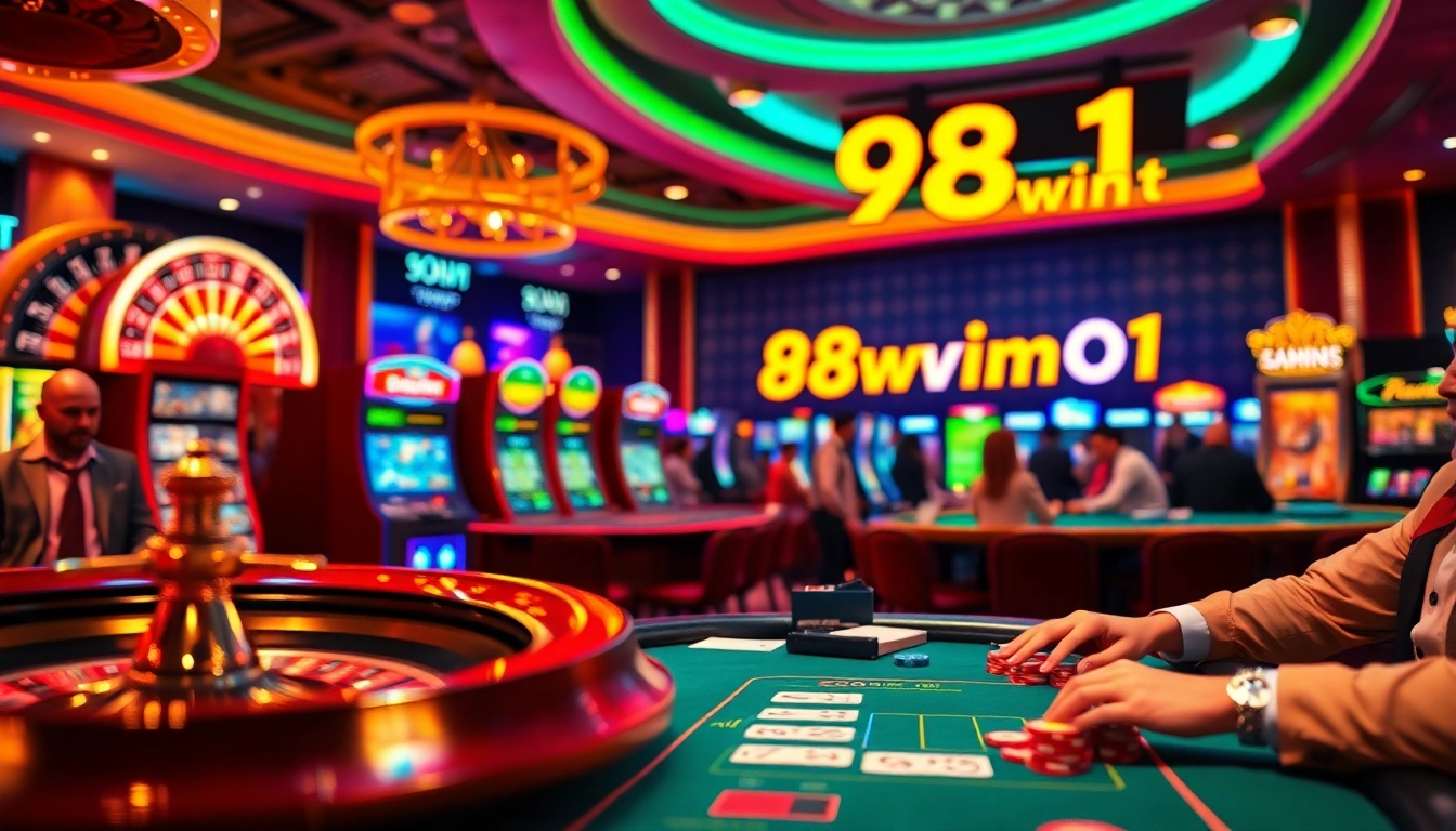 Experience thrilling online gaming action at 98win01 with exciting roulette and poker tables.