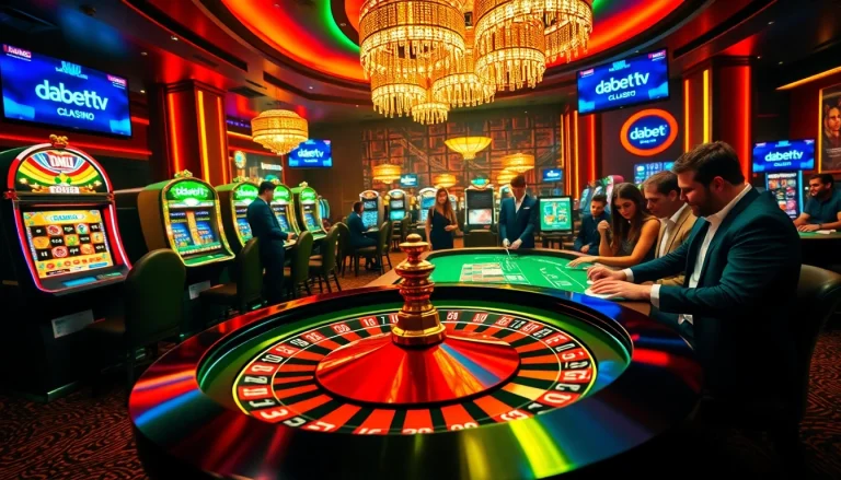Dabet tv offers thrilling live gambling experiences with rich casino settings featuring roulette and poker.