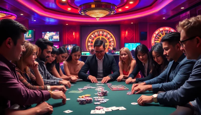 Intense poker game in a casino featuring vibrant chips, where players navigate thrilling bets with AI hentai chat inspirations.