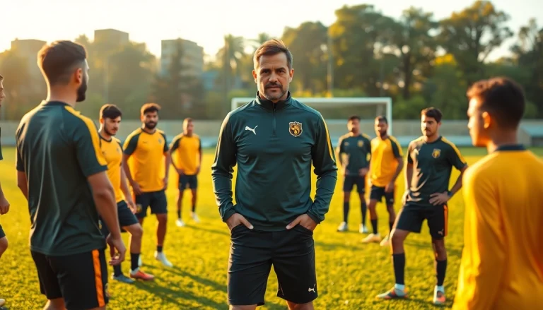 Nuno Espírito Santo interacting with players during a vibrant training session.