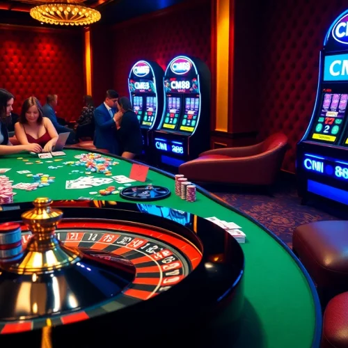 Experience the thrill of CM88 at the casino with exciting roulette and vibrant slot machines.
